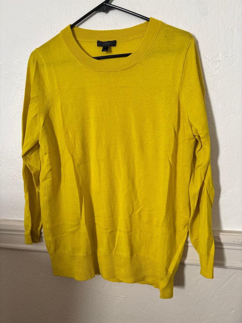 J.Crew Merino Wool Sweater Women’s Large Bright Yellow Crewneck